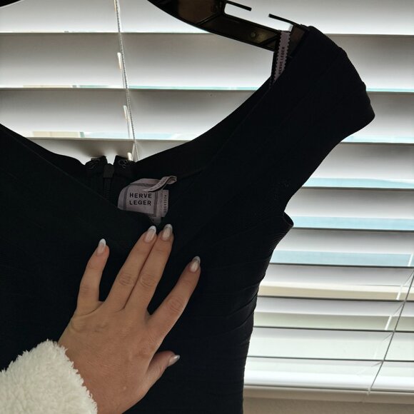Herve Leger Gown, Black Off-Shoulder, Small - Picture 2 of 4
